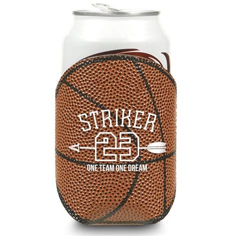 Pebbled Leather Basketball Can Cooler Promotions Now