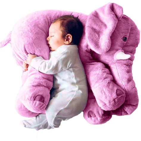 Giant Elephant Stuffed Plush Toy Baby Pillow 60cm Purple Baby