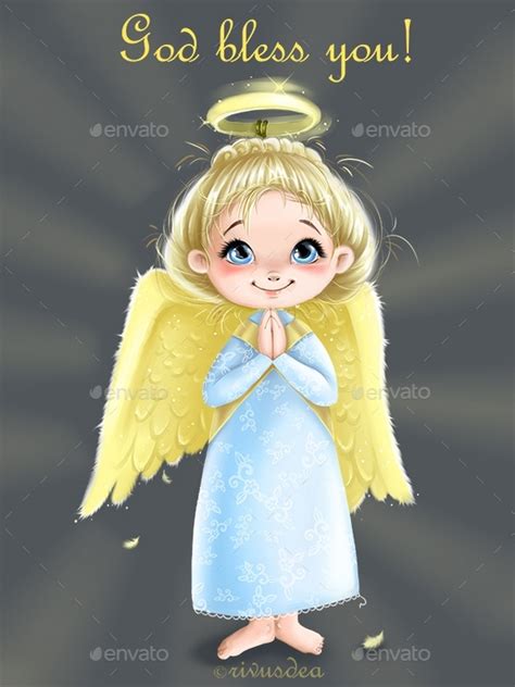 Clip Art With Cute Little Angel Girl By Rivusdea