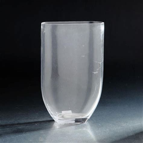 12 X 3 5 X 8 In Tapered Oval Glass Vase Clear