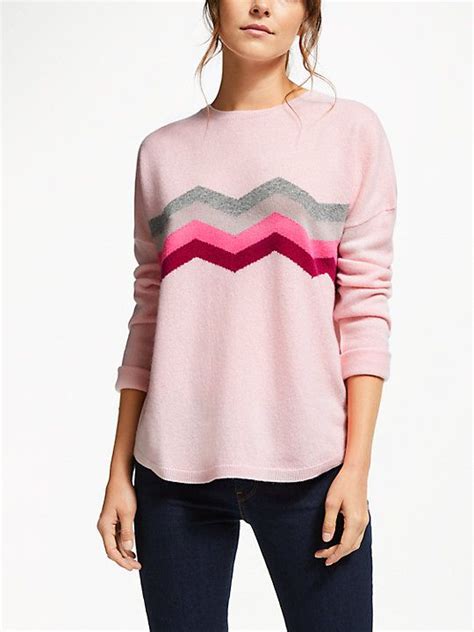 Wyse London Celine Zig Zag Cashmere Jumper Pale Pink Cashmere Jumper