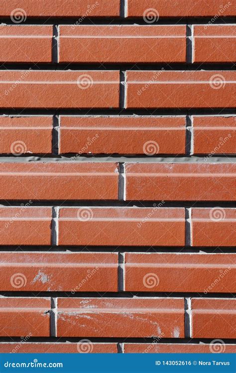 Red Orange Brick Wall In A Closeup Stock Photo Image Of Aged