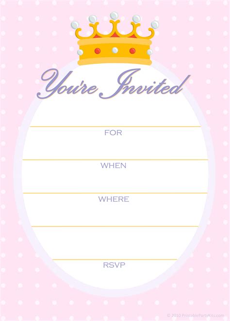 Free Printable Party Invitations Free Invitations For A Princess