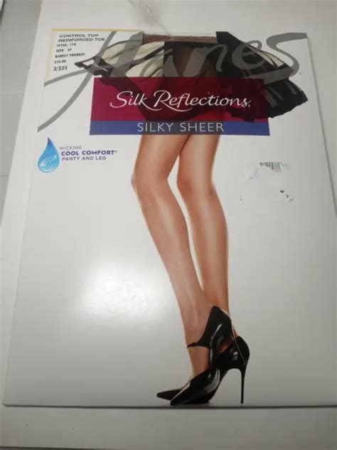 HANES SILK REFLECTIONS Silky Sheer Size EF Control Top Reinforced Toe