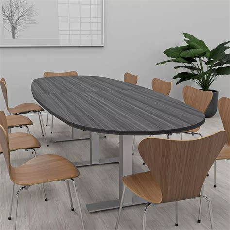 10 Foot Boval Conference Table With Metal Bases Harmony Series