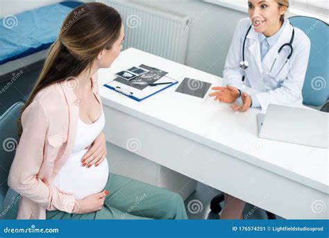 Pregnant Woman Having Consultation With Gynecologist Stock Image Image Of Gynecology