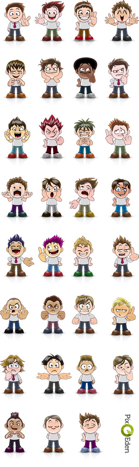 31 Boy Character Illustrations Free Vector 123freevectors Male