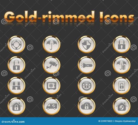 Security Icon Set Stock Vector Illustration Of Safe 239973822