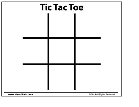 Tic Tac Toe Templates Free Printable