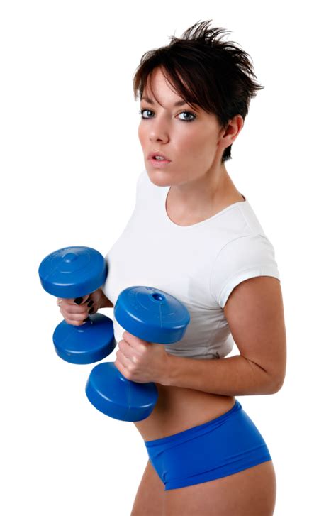 Young Fitness Woman Exercises With Dumbbell Png Image Pngpix