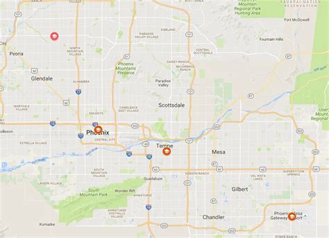 Map Of Asu Campus Locations In Greater Phoenix Az