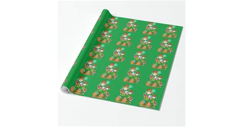 christmas elf holiday wrapping paper zazzle