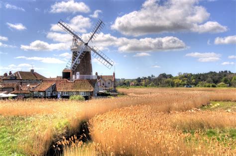 Wallpaper Blue England Sky Windmill Weather River Reeds Coast