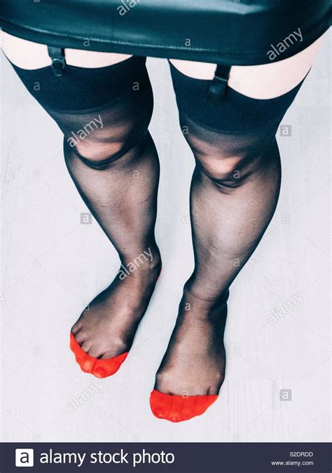 Woman Wearing Black Stockings High Resolution Stock Photography And