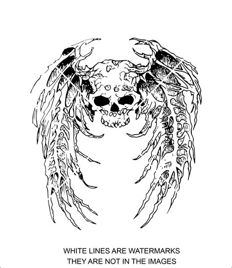Skeleton Wing Tattoo Skeleton Wings Artist Skeleton Clip Etsy