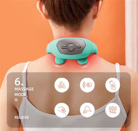 Portable Neck Massager With 6 Modes 16 Strengths Red Light Auxiliar Gizmodern