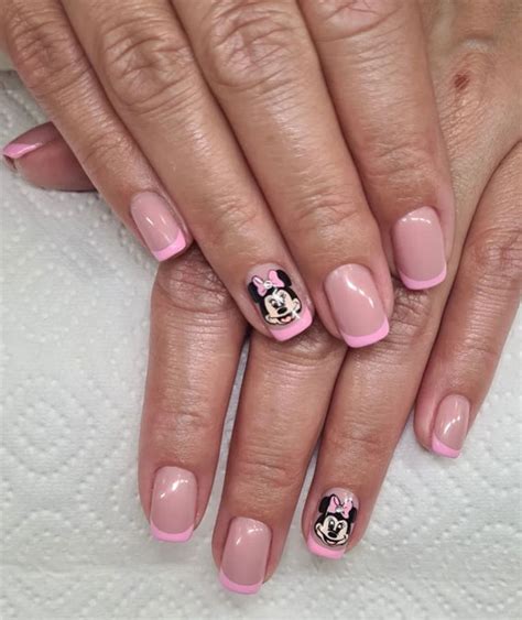 30 Minnie Mouse Nail Designs Pink French Tips Minnie