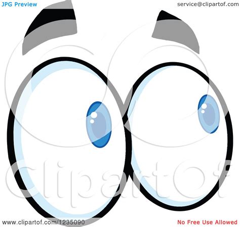 Clipart Of A Pair Of Looking Blue Eyes Royalty Free Vector