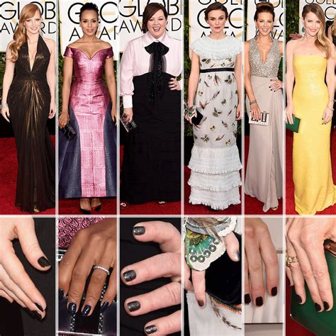 What Nails Are Hot On The Red Carpet Golden Globes Neutrals And Reds