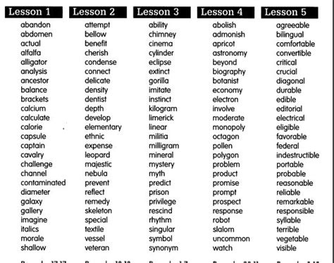 5th Grade Spelling Words For Kids Printable Templates Lab