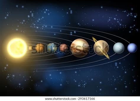 Illustration Planets Our Solar System Orbiting Stock Vector Royalty Free Shutterstock