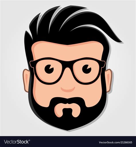 Man Cartoon Face With Glasses Royalty Free Vector Image