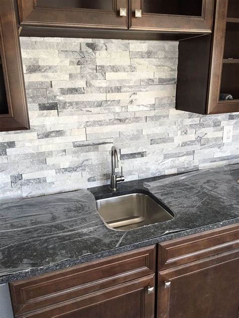 Modern yet organic, this slate inspired backsplash will add a sleek look to bathrooms and kitchens. 10 Stone Kitchen Backsplash Ideas 2020 (The Accent Part ...