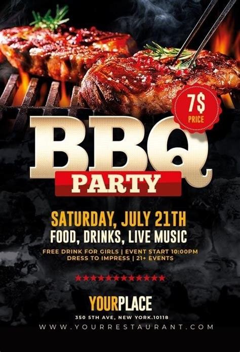 Bbq Flyer Psd Templates In 2020 Barbecue Party Food Bbq Party