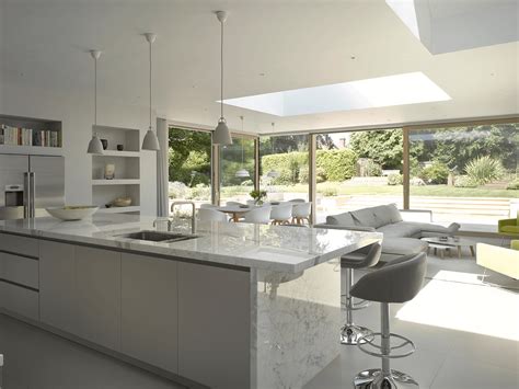 Those designs will give an eye catching. Crook: A Minimal White Marble Kitchen from Roundhouse Design