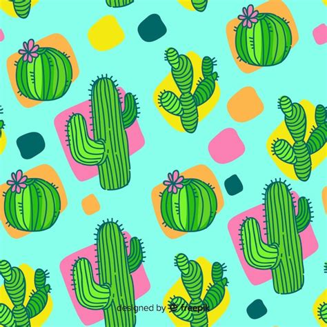 Cartoon Cactus Background Free Vector
