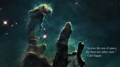 Nebula Pillars Of Creation Carl Sagan Quote Space Wallpapers Hd