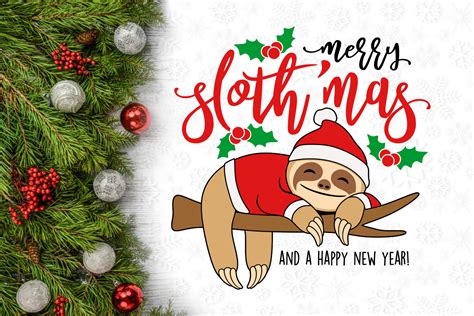 Sloth Christmas Svg Design By Agsdesign Thehungryjpeg
