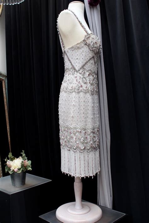 Emanuel Ungaro Couture White And Pink Beaded Dress For Sale At 1stdibs