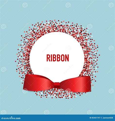 Card With Red Ribbon And Bow Vector Illustration Stock Vector