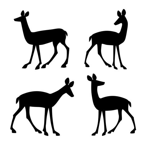 Set Of Deer Silhouettes 1185315 Vector Art At Vecteezy