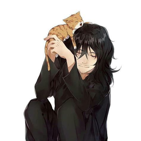 Fan Art Of Aizawa Shouta Loving On Cats Is Honestly My Favorite Mr