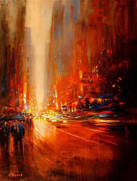 Dynamic Cityscapes Painted With Extreme Energy Cityscape Painting