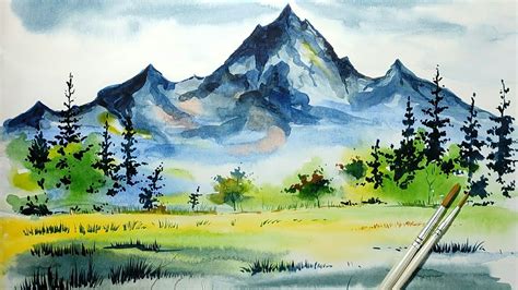 Watercolour Painting Mountain Landscape For Beginners 2020 Youtube