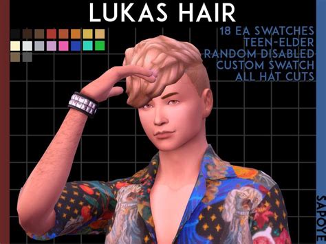 The Sims Resource Lukas Hair Retextured By Sapoye • Sims 4 Hairs Work
