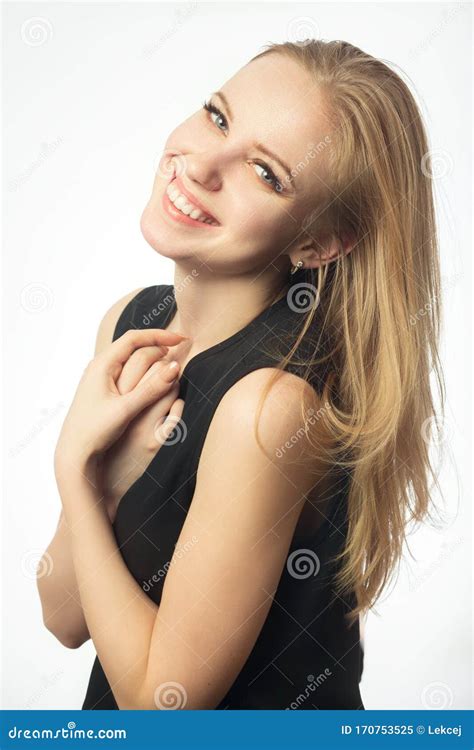 blond girl smiling stock image image of caucasian style 170753525