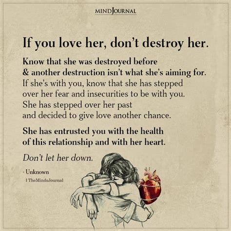 If You Love Her Dont Destroy Her Love Quotes