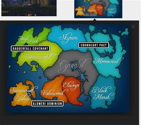 This Is The Elder Scrolls Online Map With The Different Alliance