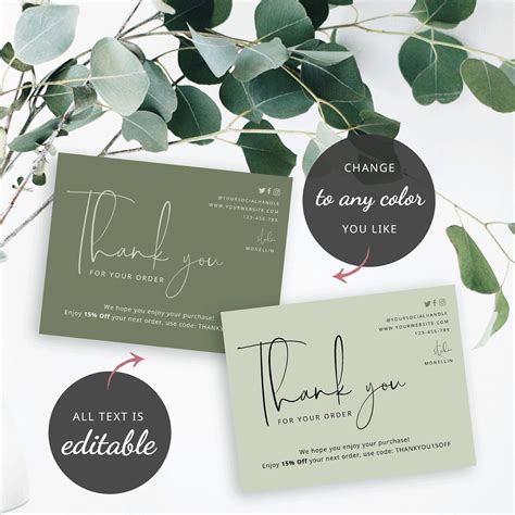 Create, design, and print your labels. DIY Thank You for Order Cards Thank You for Purchase Card | Etsy in 2020 | Thank you card ...