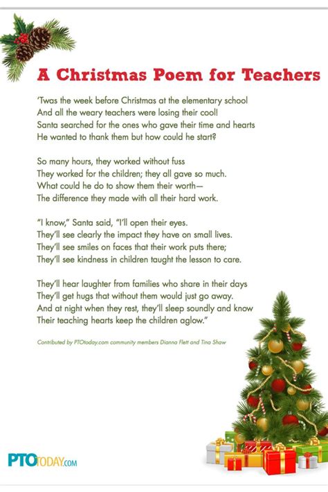Christmas Poems For Teachers From Students Unique Motivational