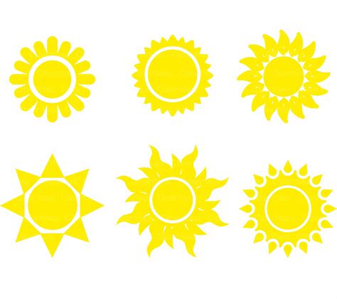Sun Clipart Clipart Sun Vector Sun Clipart Commercial Use Etsy