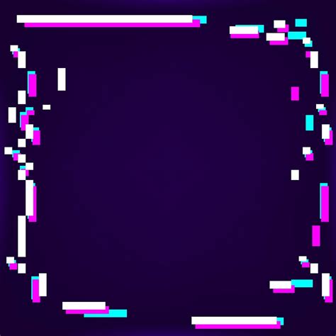 Neon Glitched Frame On A Dark Purple Background Vector Free Image By