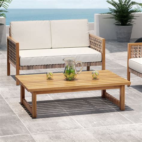 Outdoor Acacia Wood Coffee Table Nh769213 Noble House Furniture