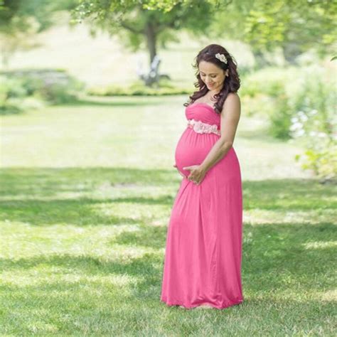 Maternity Dresses For Photo Shooting Pink Dress Maternity Clothes Photography Props Sleeveless