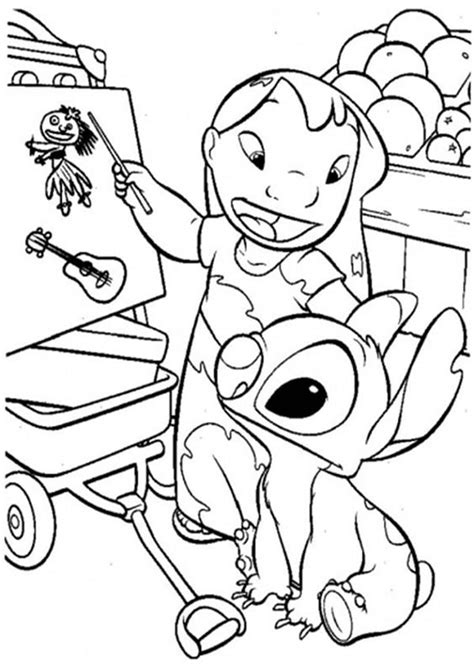 Stitch Coloring Pages Printable Free Lilo K Worksheets Disneyclips
