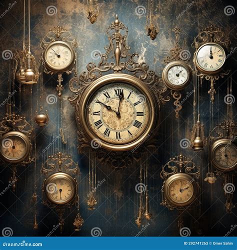 Wistful Whispers: Vintage Clocks Unveiling Stories Stock Image - Image